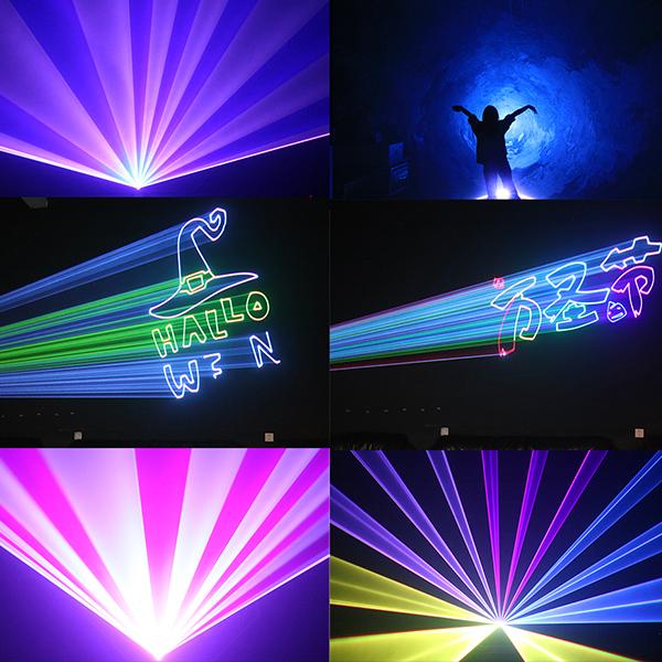 Dj bar Beam Light 5W Laser RGB Full Color 3D Animation DMX512 Sound Activated Control Party Lights for Club Birthday Bar Disco Concert
