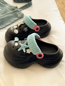 Unisex Cloudy Holes Slippers, Slide, Adjustable Heel Strap, Casual Style, Eva Material, All Seasons, Lightweight, Less Than Ankle Height