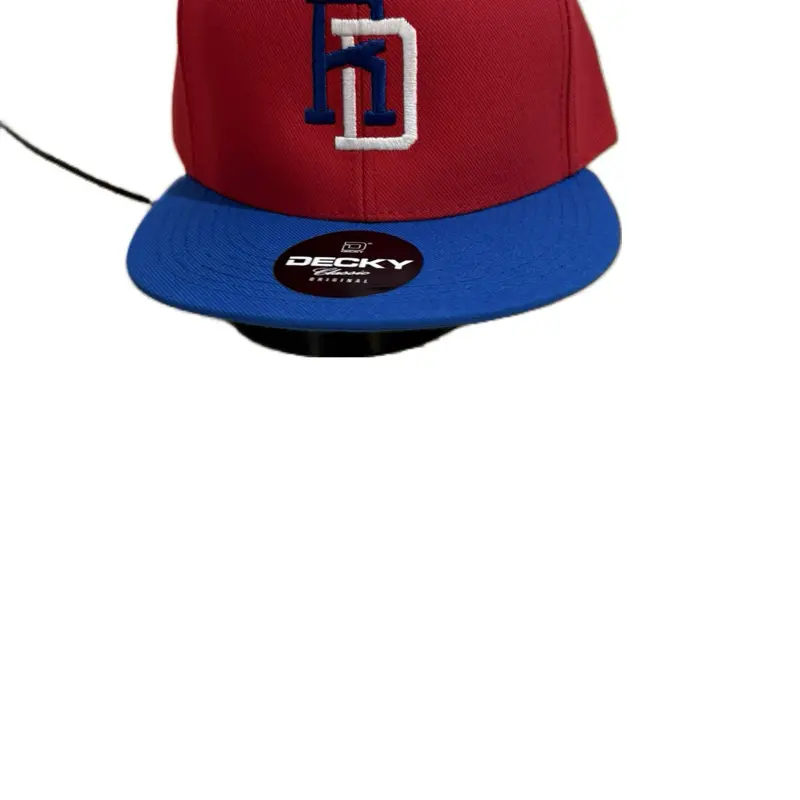 RD Premium Snapback Cap Red & Blue Embroidered Logo Hat with DECKY Original Branding