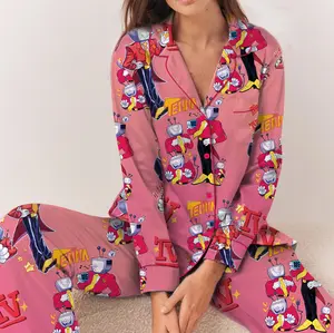 Tenna Deltarune Game Matching Pajamas Set, Kris, Tenna, Berdly, Ralsei, Starwalker It’s TV Time Pajamas Set