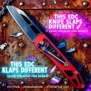 Punk folding knife, aluminum alloy handle, 7-chromium blade, titanium-plated blade body, folding knife, outdoor knife, edc, high hardness, cool gift Sturdy Kitchen Block camping use