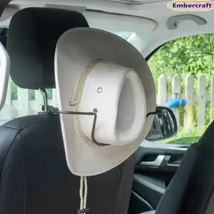 Foldable Cowboy Hat Holder for Car, Easy Install Car Hat Rack Storage Organizer, Space Saving Auto Interior Accessory for SUV, Truck, Travel & Road Trips Universal Fit