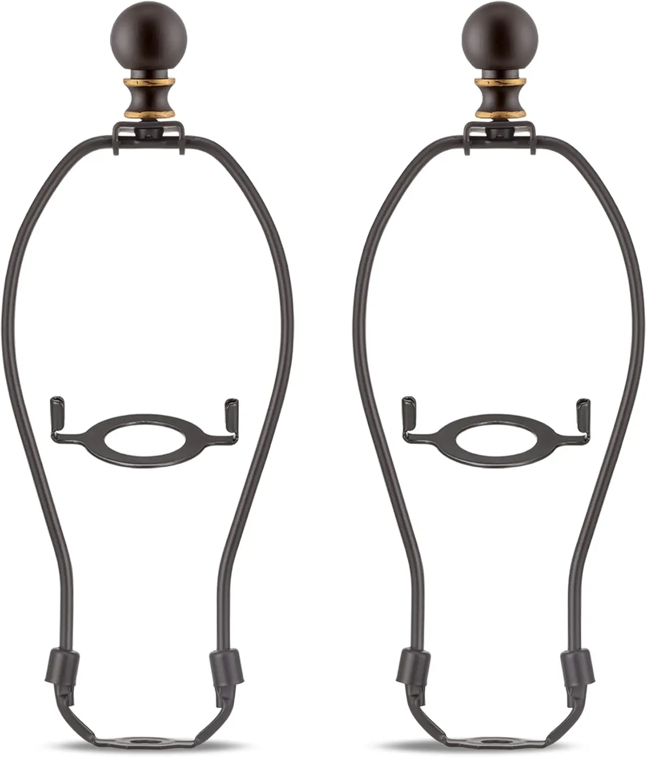 Bronze  Lamp Finial Set - 8 Inch, 2 Lamp Shade Holders, Standard Saddle Adapter, Fitter for Table & Floor Lamps