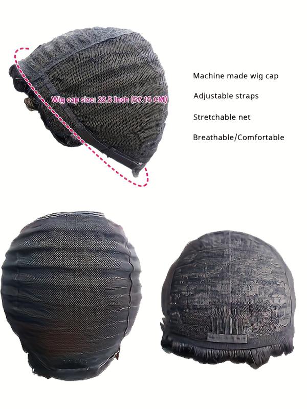 4-Inch Short Wave Wig Human Hair in Natural, Full Machine-Made Design, No Daily Maintenance Required, Unisex Comfortable Style, Rose Net Cap