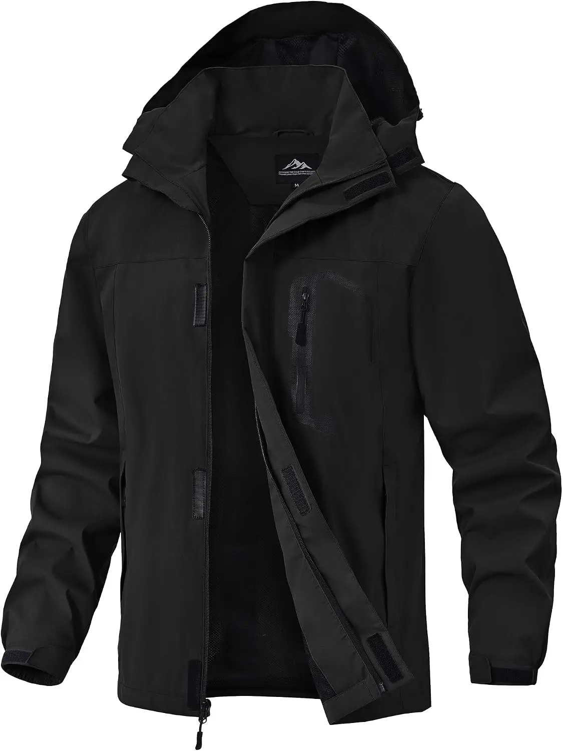 Zoofly Mens Hiking Jacket Waterproof with Hood Lightweight Windbreaker for Outdoor Travel