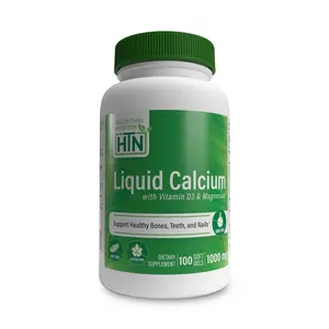 Health Thru Nutrition Liquid Calcium – with Magnesium & 1000 IU Vitamin D3 100 Softgels | Bone Strength & Absorption Support