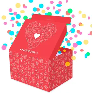 Love  Box Exploding Confetti (Love Heart) 7.1x5.5x4.3 inches,  Romantic Pop up, Valentine's Day, Mother's or Father's Day