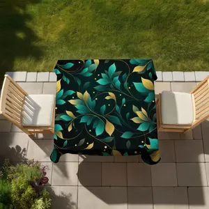 MWW C1TC5858CZLIYW 58 x 58 in. Twirling Twigs Gold Indoor & Outdoor Tablecloth for Home Decor
