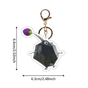 Ice Pikminings Animals Funny Party Rock Keychains Purple Green Red Cute Acrylic Doll Pendant Keychain Accessories Wholesale
