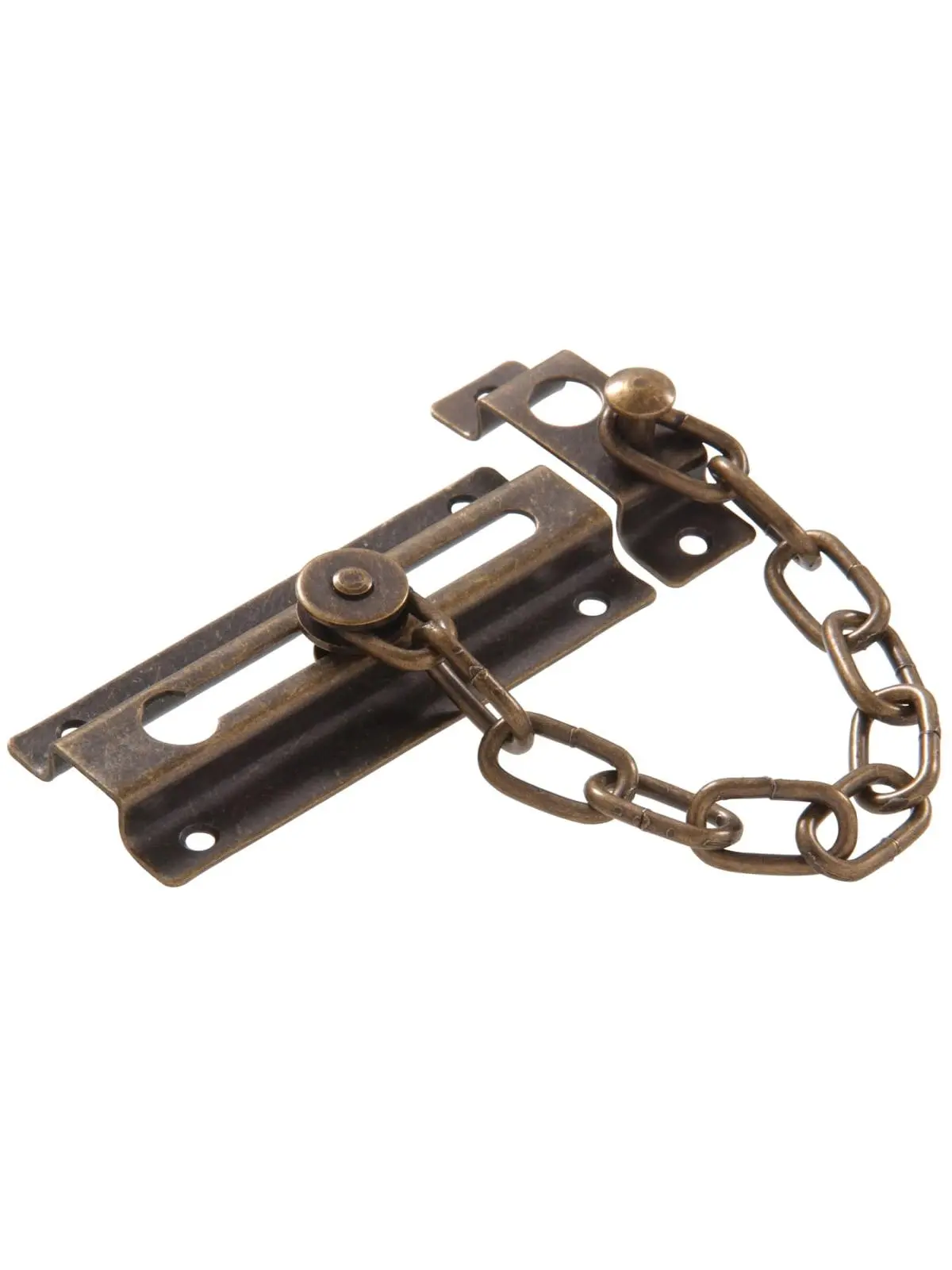 Antique Brass Door Chain Set, Carded Door Hardware, 4.2x4.2x7.9 in Home Security Accessory
