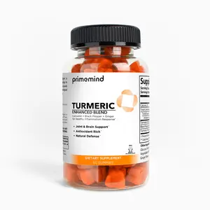 Turmeric Ginger Gummy Bears by PrimeMind for Joint & Bone, Brain, and Immune System Health. Antioxidants, Natural Organic. Nootropic Blend.