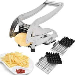 Product French Fry Cutter with 2 Blades Stainless Steel Potato Slicer Cutter Chopper Potato Chipper