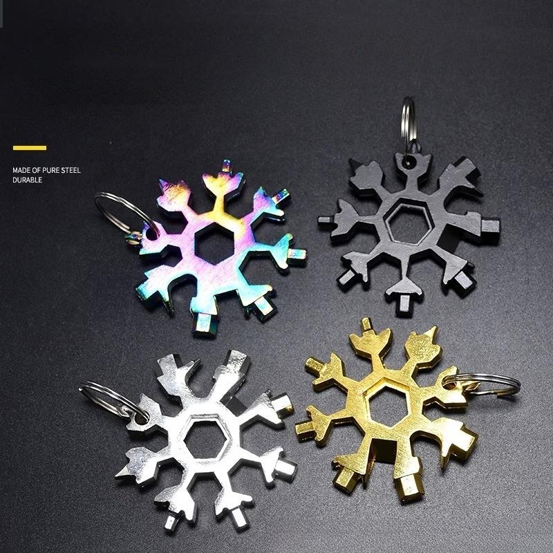 18-in-1 Snowflake Multi-tool  Stainless Steel Portable Wrench | All-in-One Screwdriver & Bottle Opener | Must-Have Survival Gadget