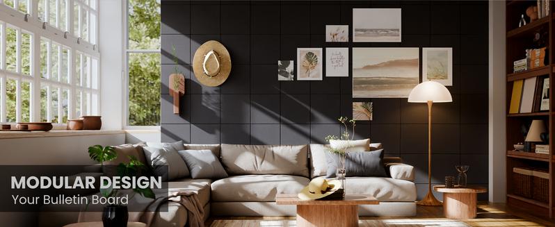 Cork board, 6 square message boards, wall decor, photo board, office decor, home decor, office supplies, school supplies, decorative items, felt message board tiles - 28"x18" cork board alternative, surface organizer board girl room accessories