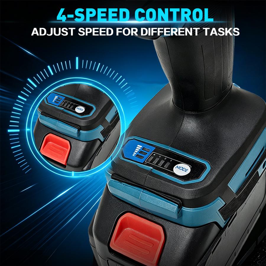 750N.M High Torque Brushless Cordless Impact Wrench 1/2 Inch, 4-in-1 Electric Impact Gun Kit with 2x Batteries, Complete Accessories & Storage Case, Power Tool for Car Lug Nut Removal & Household Construction, Fit Modified Vehicles 750N.M High Torque Brushless Cordless Impact Wrench 1/2 Inch, 4-in-1 Electric Impact Gun Kit with 2x Batteries, Complete Accessories & Storage Case, Power Tool for Car Lug Nut Removal & Household Construction, Fit Modified Vehicles