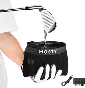 MOSTY Golf Club & Ball Cleaner Bag,Durable Golf Club Cleaning Kit and Ball Washer Pouch,Club Cleaner for Golf Bag, Golf Gifts for Men Women Golfers Him Unique, Essential