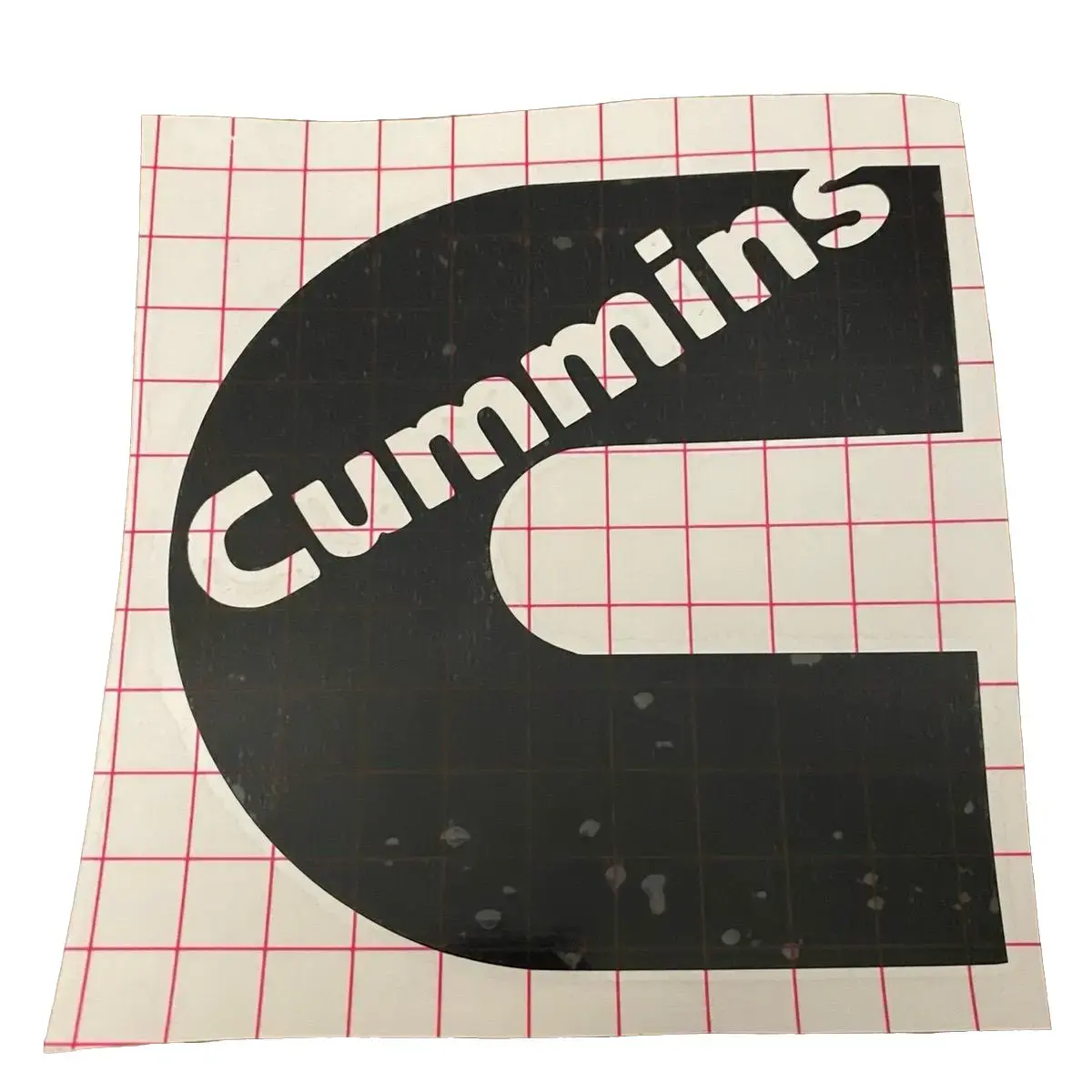 Cummin Car Decal - Black Design with Grid Lines, Suitable for Various Car Interiors, Ideal for Customization and Decoration