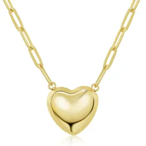 KWWLOTEE Puffy Heart Necklace Female Birthday Anniversary