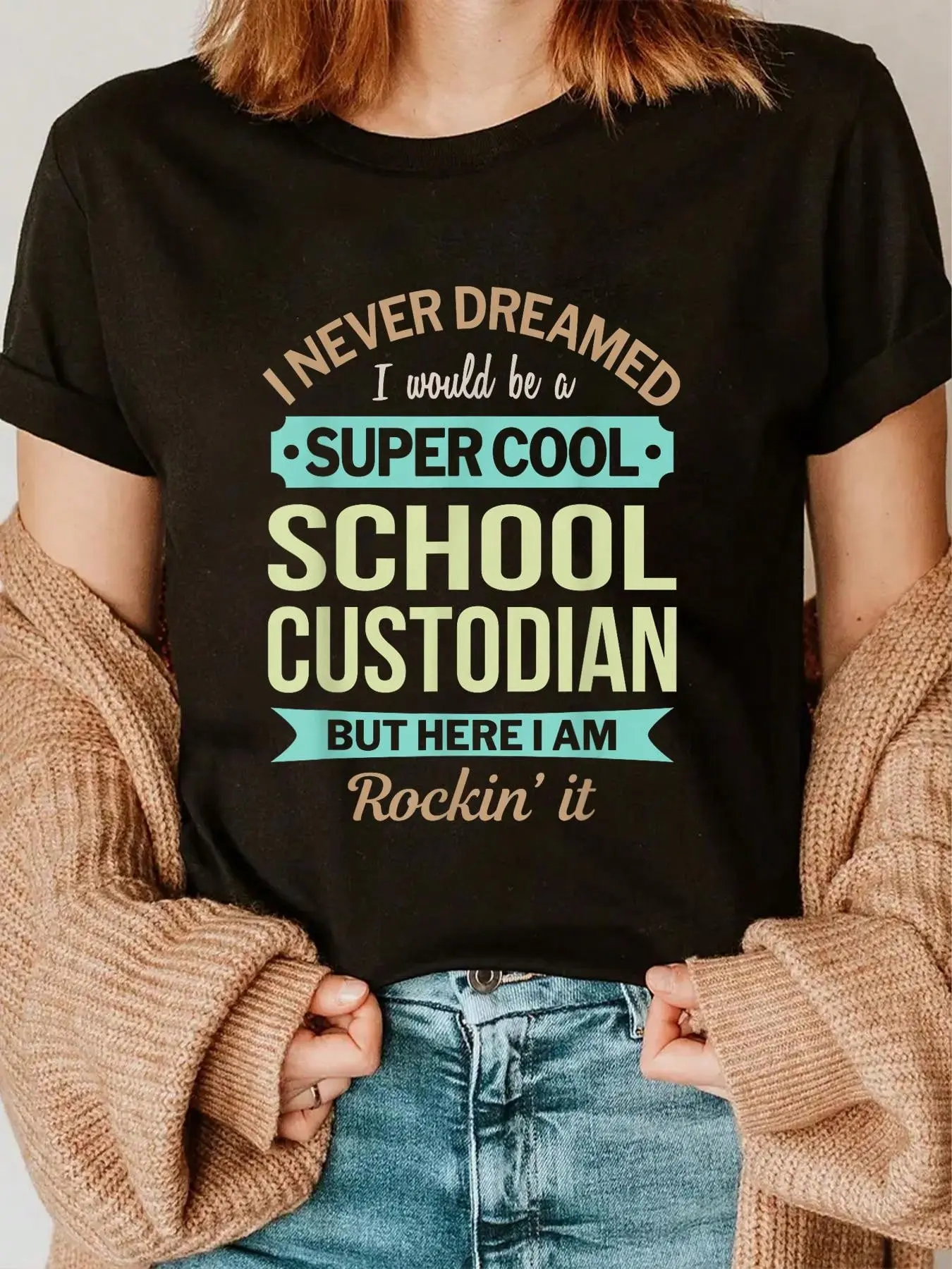 100% Cotton School Custodian Gift Funny Appreciation T-Shirt T-Shirt