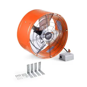 VEVOR Gable Mount Fan, 15 Inch Attic Exhaust Fan with Adjustable Thermostat Outer Mesh, 1650 CFM House Ventilator Cools Up to 2360 Sq. Ft, Quiet Ventilation for Roof, Garage Shop, Vibrant Orange