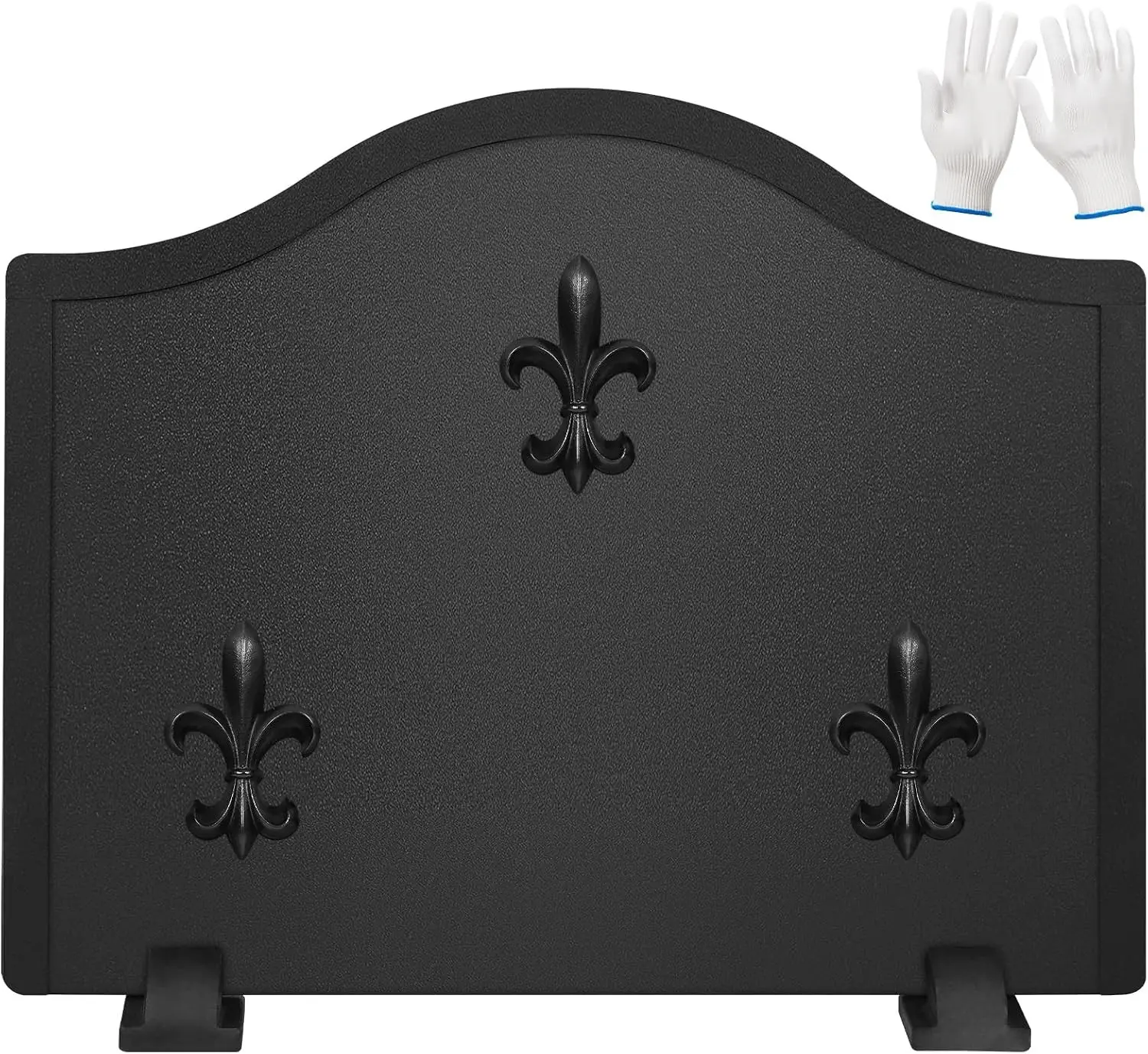 Firebacks for Fireplace 20 inch - Fireplace Back Plates with Feet | Fire Backs for Kitchen Backsplash Decorative Flower Design | Fireplace Heat Deflector Wall Protection