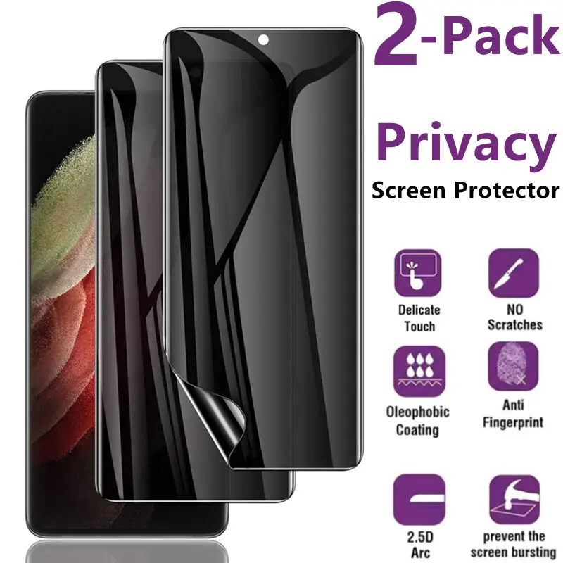 2-Pack Anti-Spy Privacy Hydrogel Screen Protector for Samsung S25 Ultra, S24 - Smartphone, Cellphone, Handheld Devices Accessories