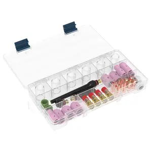 TOOLIOM 49Pcs TIG Welding Torch Consumables Kit, Stubby Gas Lens, Glass & Ceramic Cups, Back Caps - Fit WP-17/18/26 Torches