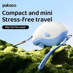 Pukaco Compact Mini Pet Leash 360° Tangle-Free Retractable Dog Leash 8 feet One-Handed Brake Pause Lock Stress-Free Travel