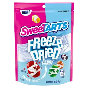 Sweetarts Freeze Dried Candy - Lemonheads Spree & Sweetarts - Airy Crunchy Sweet & Sour Treats - Sold Individually - Halloween & Trick-or-Treats - 4 Oz Pack