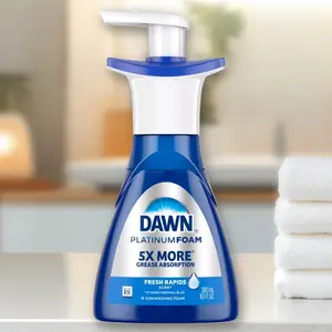 Dawn Fresh Rapids Foam Dish Soap 10.1fl oz - Platinum Foam Soap, Fresh Rapids Scent, 10.1fl oz, for Tough Grease, Foaming Pump