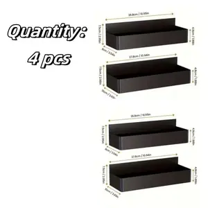 2/4pcs Large Capacity Wall-Mounted Magnetic Spice Rack, Kitchen Storage Organizer, No-Drill Design, Durable & Convenient, Saving Space, Organization, Easy Installation