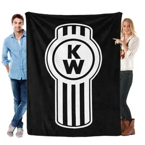 Kenworth Truck Logo Print Flannel Weave Throw Blanket - Soft, Multi-Size, for Indoor Use on Bed/Sofa, Bedroom Decor, Holiday Gift for Dads (Father’s Day, Thanksgiving)