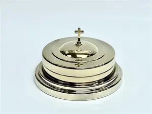 The Miracle Meal Compact Communion Tray Set – Gold Stainless Steel 10-Cup | Tray + Lid + Base Insert | Portable Communion Set for Churches, Pastors, Chaplains & Home Worship