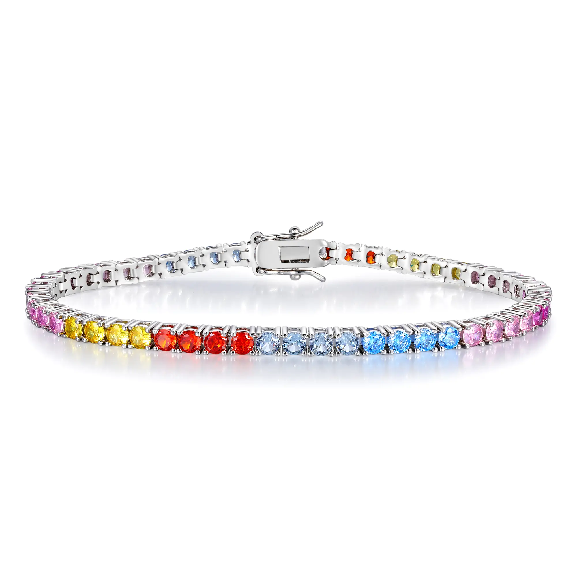 MDFUN Unisex Lab-Created Cubic Zirconia Tennis Bracelet - Bling Effect, Cubic Bracelets & Bangles, Tennis-Inspired Design, Fashionable Versatile Gift for Valentine’s Day, Lab-Created Cubic Zirconia Bracelets & Bangles