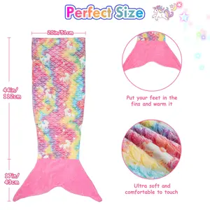 Glow in the Dark Flannel Mermaid Tail Blanket