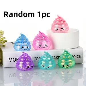 Glitter Poop Squishy for Busy Minds, Fun Prank Gift & Stress Relief Fidget, Maltose Slow Rebound Desk Toy, Random 1pc