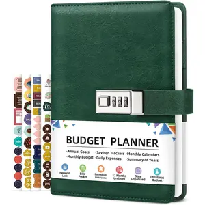 Budget Planner 2026 with Lock, Monthly Budget Book with Expense  Notebook, Undated Financial Planner to Manage Your , A5 Leather Account & Budget Book, Dark Green