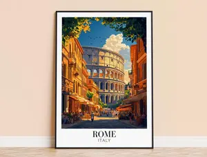 Rome Print - Rome Italy Travel Wall Hanging - Home Decoration - Gift for Art Lovers - Rome Wall Poster Art