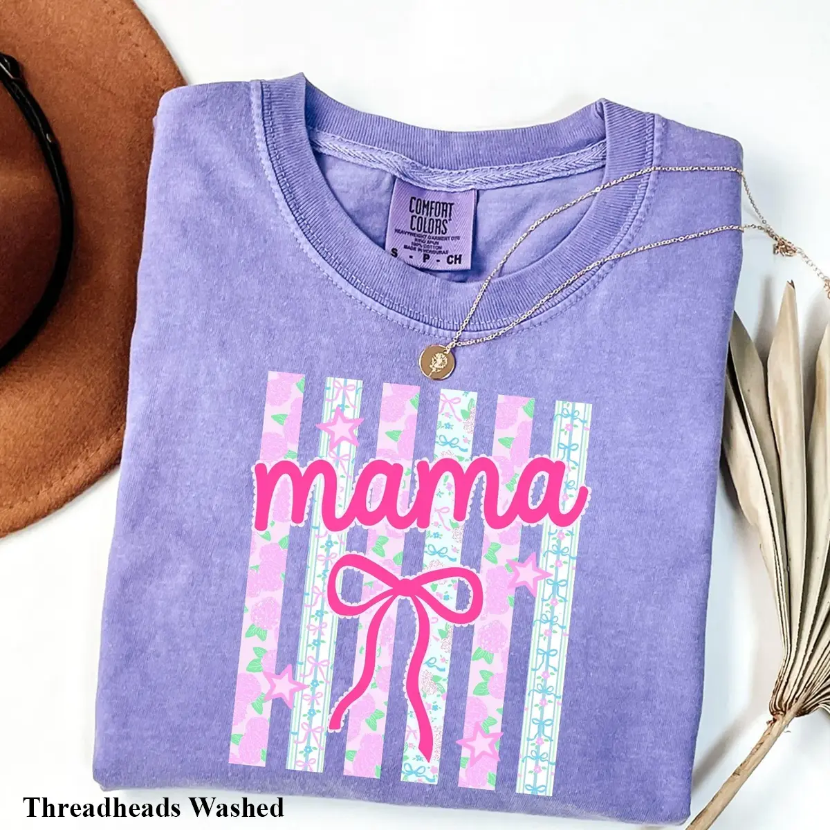 Comfort Colors Striped Mama Coquette Floral Mama, Trendy Ditsy Floral Mimi Nana Gigi Gift, Gift for Mother's Day, Preppy Mom Design,Pink Mom Top Womenswear Gift for Her