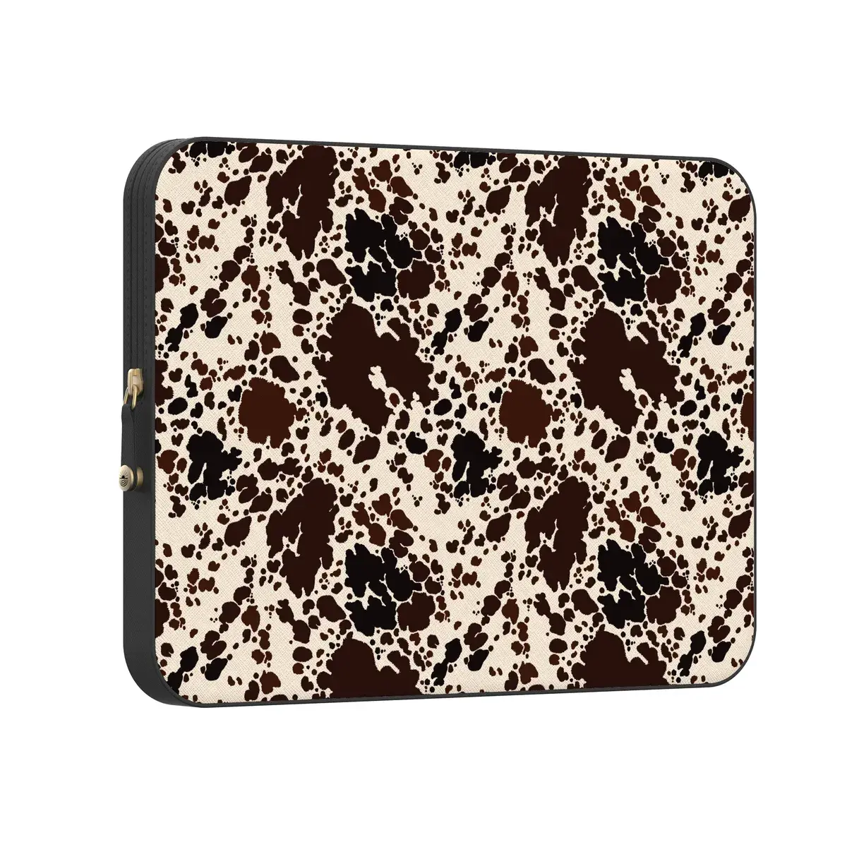 Casely PU Leather MacBook Laptop Sleeve Case - Cow Print, Magnetic Snap-Lock Zipper, for Adults' Everyday Use