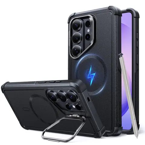 ESR for Samsung Galaxy S26/S26 Ultra Cyber Tough Magnetic Case with Stash Stand, CameraControl, 23FT Military-Grade Shock-Absorbing DropProtection, Compatible with MagSafe Accessories, MagneticCyber Series