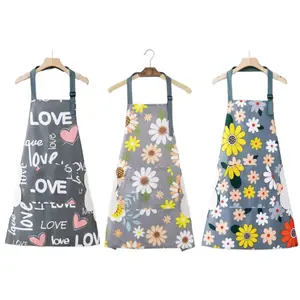 3Pcs Apron for Women with Pockets, Adjustable Waterproof Floral Chef Aprons for Kitchen, Gardening, Cooking, BBQ or Baking - Home Improvement.