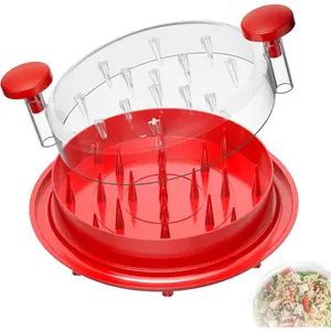 Chicken Shredder Tool Twist with Brush & Fork, Large Meat Shredder Machine, Visible Lid, Anti-Slip Base, BPA-Free Manual Kitchen Gadget for Chicken, Beef & Pork, Dishwasher Safe