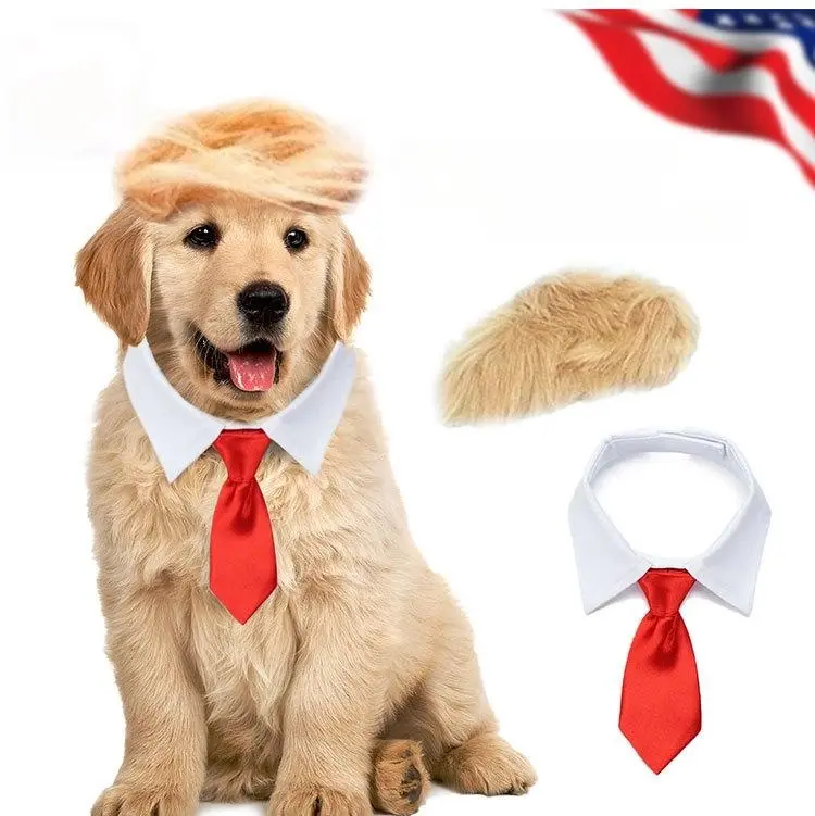 LAST STOCK Pet Cosplay Wig - Christmas Dog Tie Bowtie for Small Dogs DIY Costume Accessory for Dogs and Cats, Cute design,cute dog,Funny Outfit for Halloween, Christmas, Fits Small, Medium, Large Dogs,summervibes
