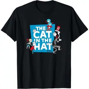 Cotton Short Sleeve Dr. Seuss The Cat In The Hat Characters T-Shirt For Men Women