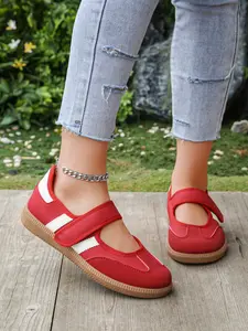 New Summer Women's Velcro Trainer Shoes, Classic Low Top Board Sneakers, Comfortable Breathable Mary Jane Casual Walkers, Walking Shoes