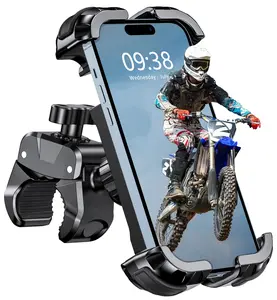 Zewdov Motorcycle Phone Mount [Secure Grip][Anti-Drop], Upgrade Bike Phone Holder [1s Stable Lock], 360° Rotatable Phone Holder for Mountain Bike/ATV, Fits for iPhone/Samsung 4.7-6.7", Clamp Mount