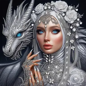 Dragon Woman Pattern Diamond Art Painting Kit, 1 Set DIY Special Shape Crystal Artificial Art Painting Mosaic Craft, Handmade Craft