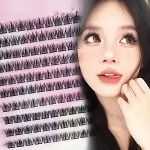 5D Self-Adhesive False Lashes for Beginners, D Curl Cluster Lashes, No Glue Needed, 10-14mm, Natural Look, Easy to Apply