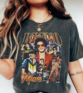 Bruno The Romantic Tour 2026 Vintage Rap T-Shirt | Mars 90s Retro Music Merch Hoodie | Bootleg Style Artist Sweatshirt | Unisex Graphic Fan Gift